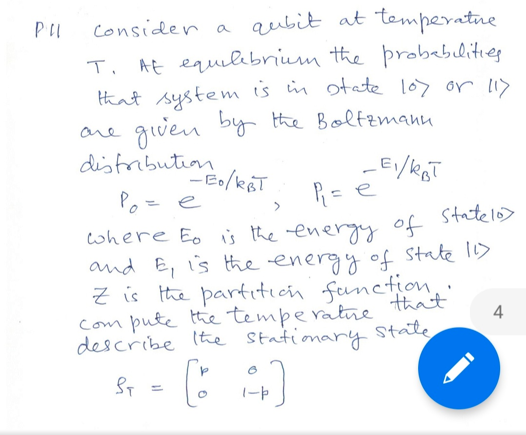 Solved Pll Consider A Aubit At Temperature T Ae Equilibr Chegg Com