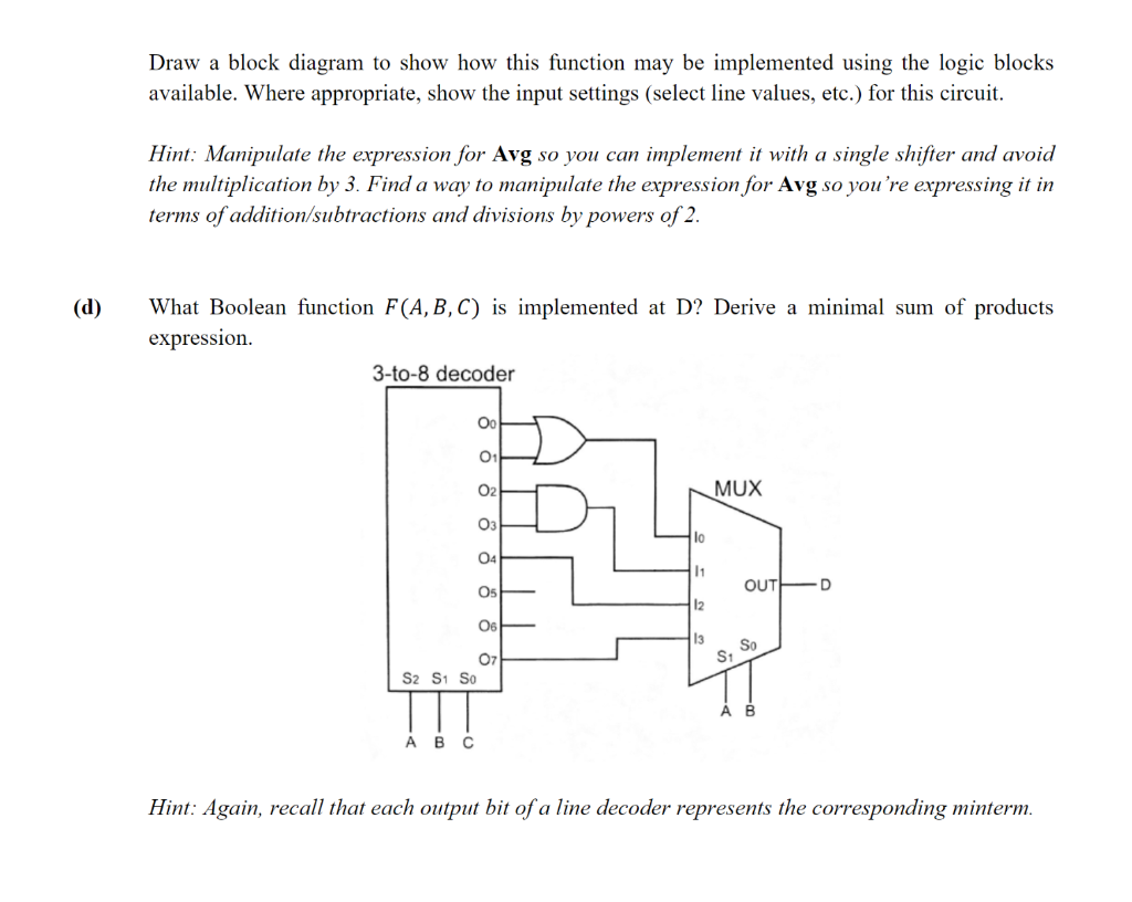 Solved Implement The Following Boolean Functions Using The | Chegg.com