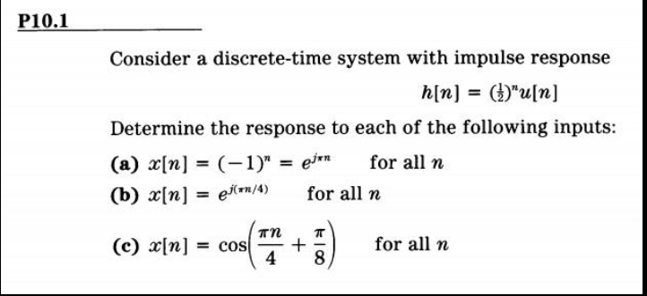 Solved P10.1 Consider A Discrete-time System With Impulse | Chegg.com