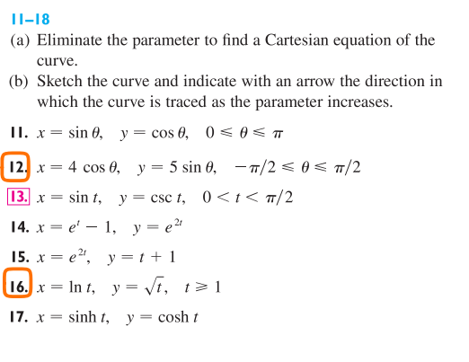 Solved (a)Eliminate the parameter to find a cartesian | Chegg.com