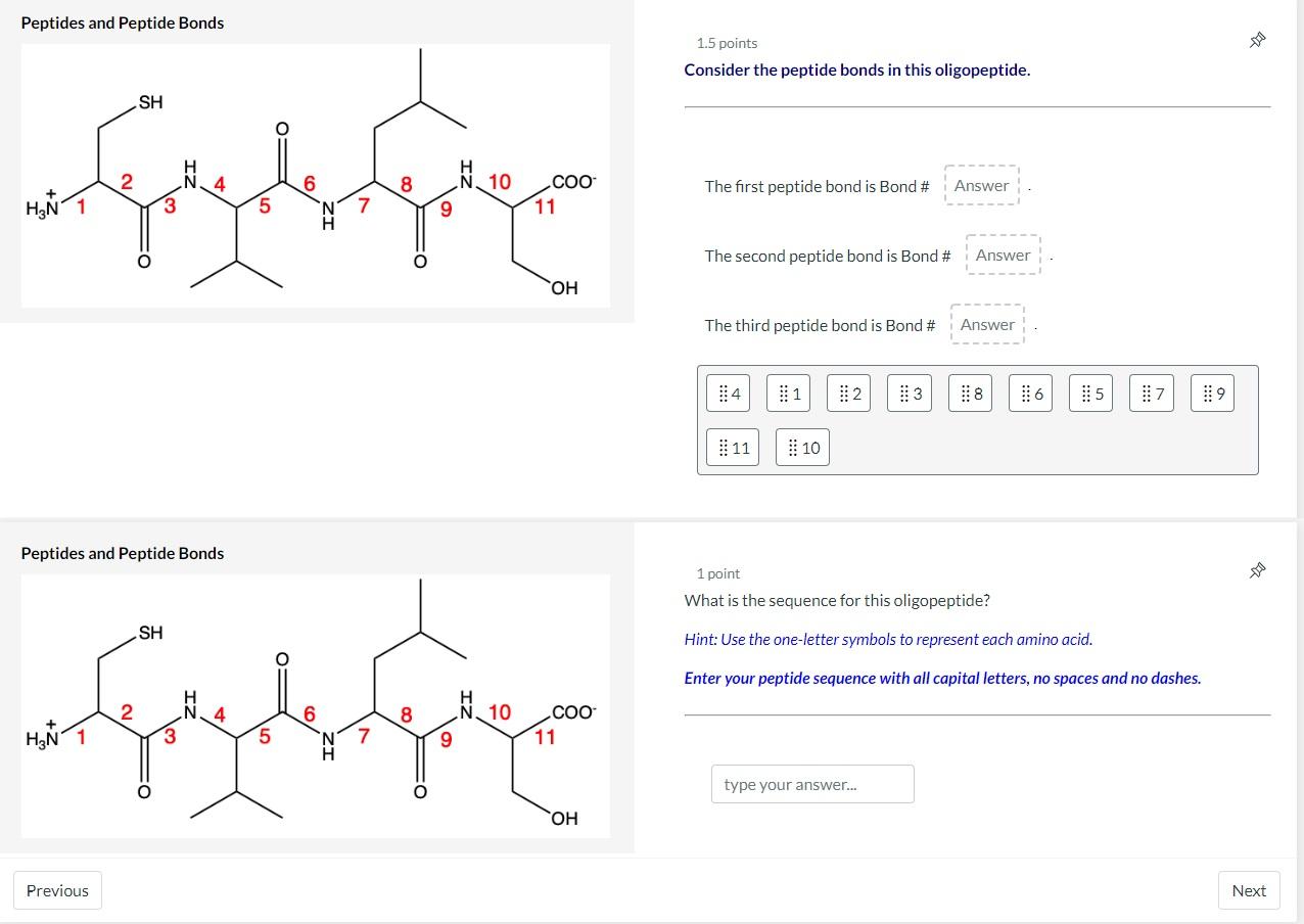 Solved Peptides And Peptide Bonds 1.5 Points Consider The | Chegg.com