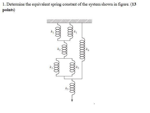 Solved 1. Determine The Equivalent Spring Constant Of The | Chegg.com