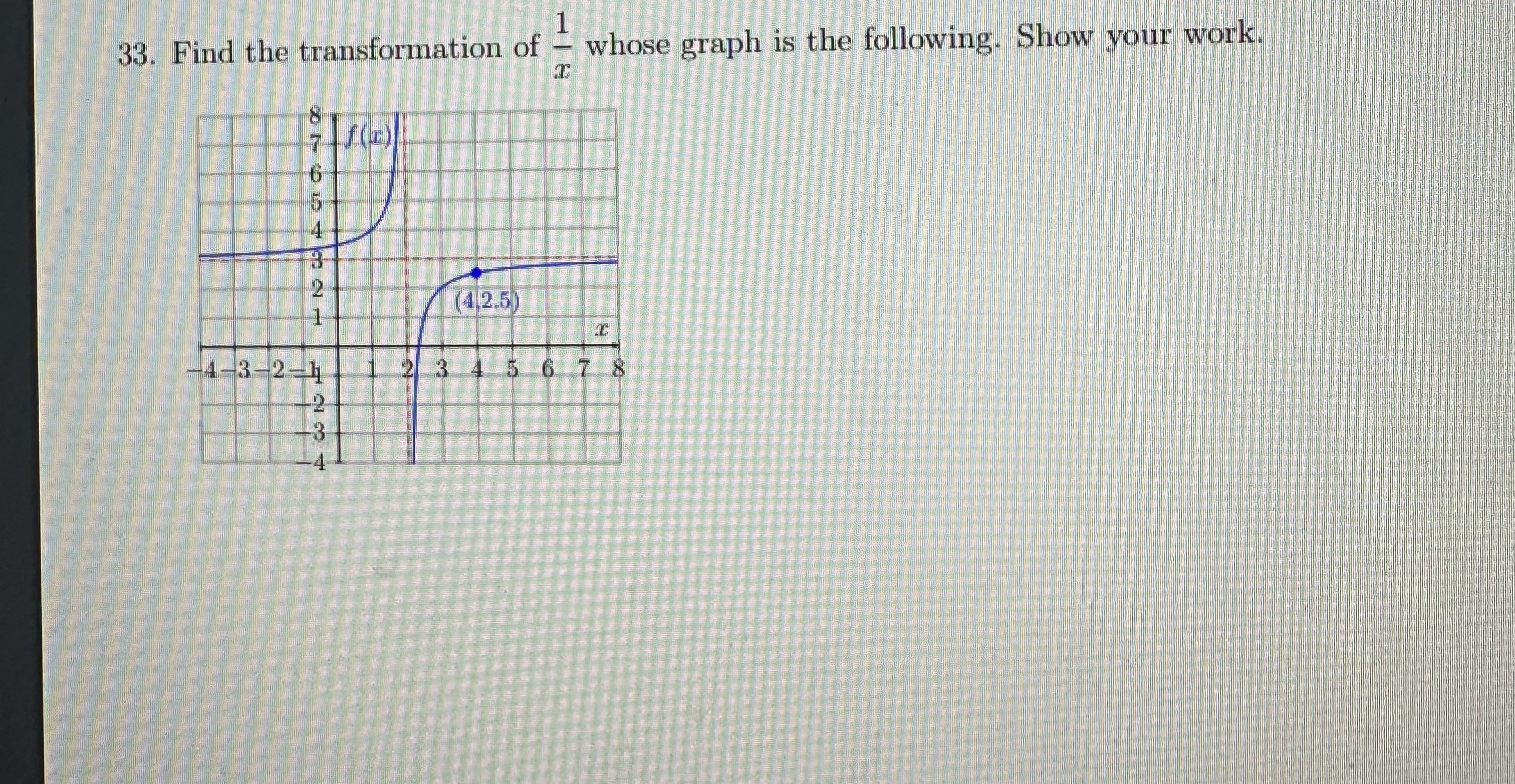 Solved 33. Find the transformation of x1 whose graph is the | Chegg.com
