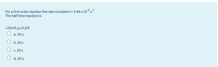 Solved For a first order reaction the rate constant | Chegg.com