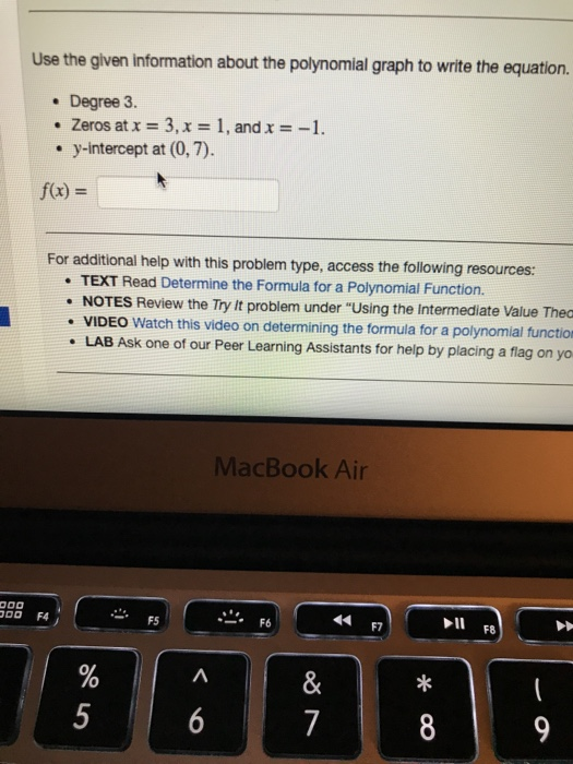 Solved Use The Given Information About The Polynomial Graph 8496