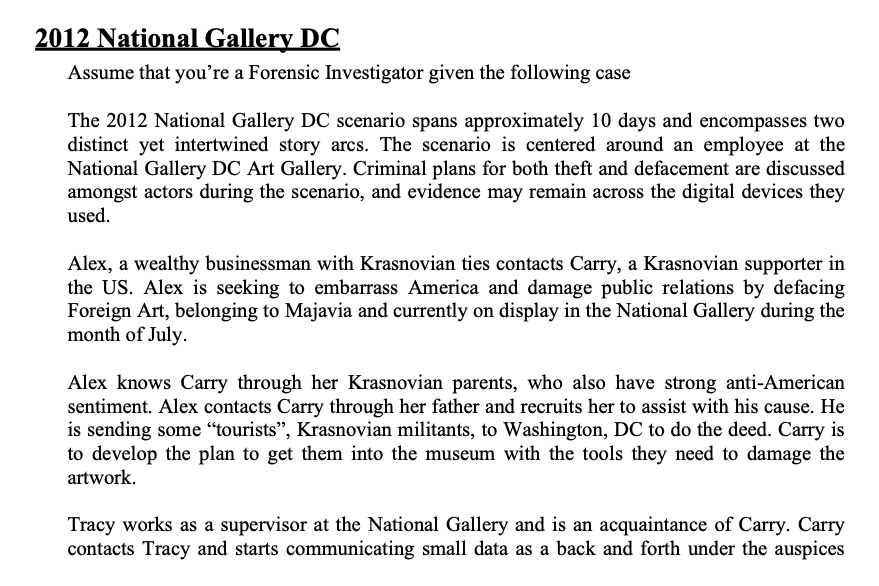 Solved D12 National Gallery DC Assume that you're a Forensic