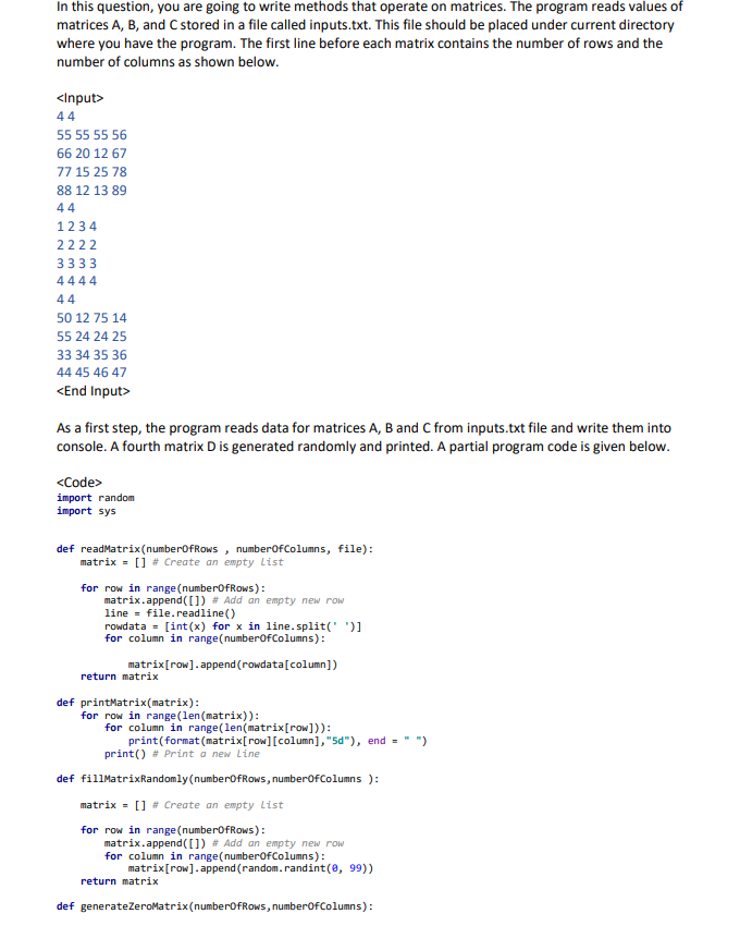 Solved In this question, you are going to write methods that | Chegg.com
