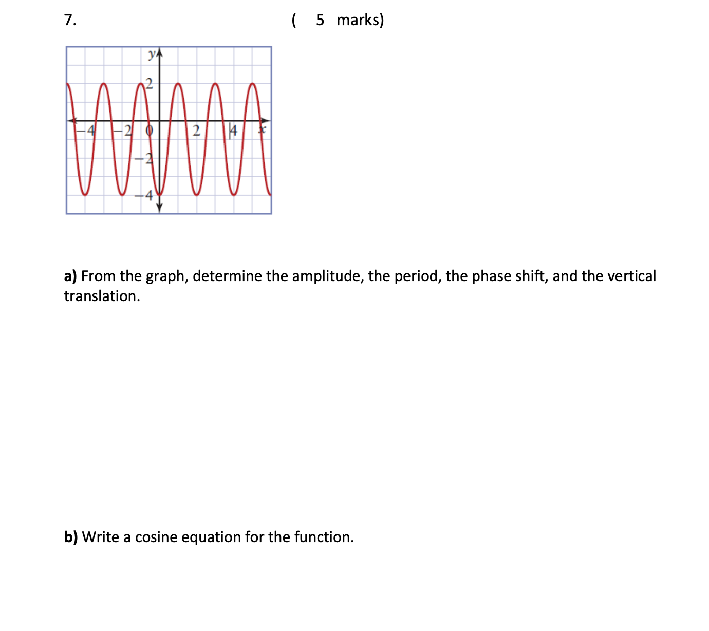 Solved 7. ( 5 marks) a) From the graph, determine the | Chegg.com