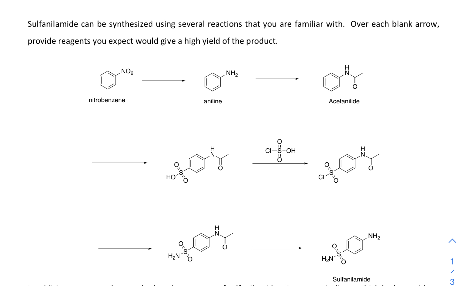 Solved Sulfanilamide Can Be Synthesized Using Several 