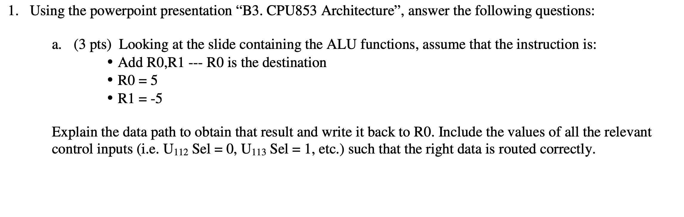 1. Using the powerpoint presentation “B3. CPU853 | Chegg.com
