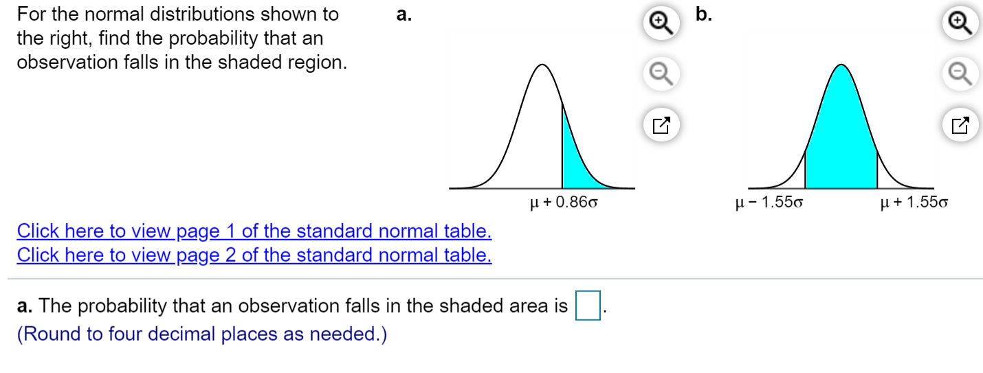 Solved A. B. For The Normal Distributions Shown To The | Chegg.com