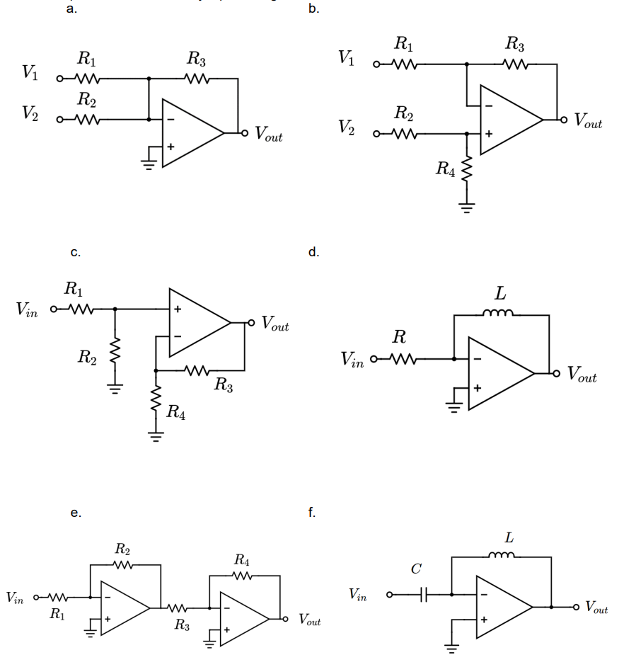 For each of the op-amp circuits, write an expression | Chegg.com image.