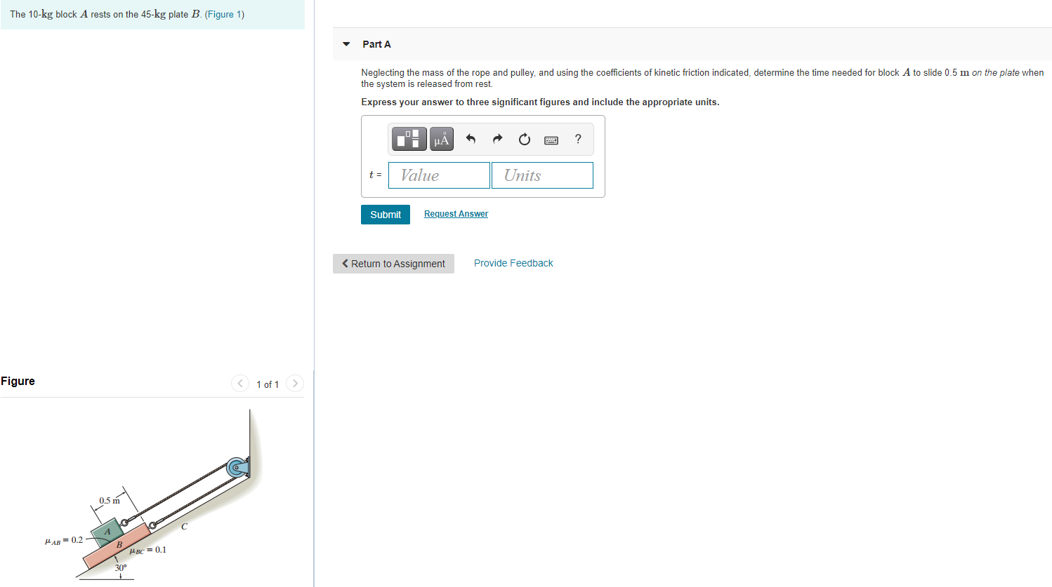 Solved The 10-kg block A rests on the 45-kg plate B. (Figure | Chegg.com