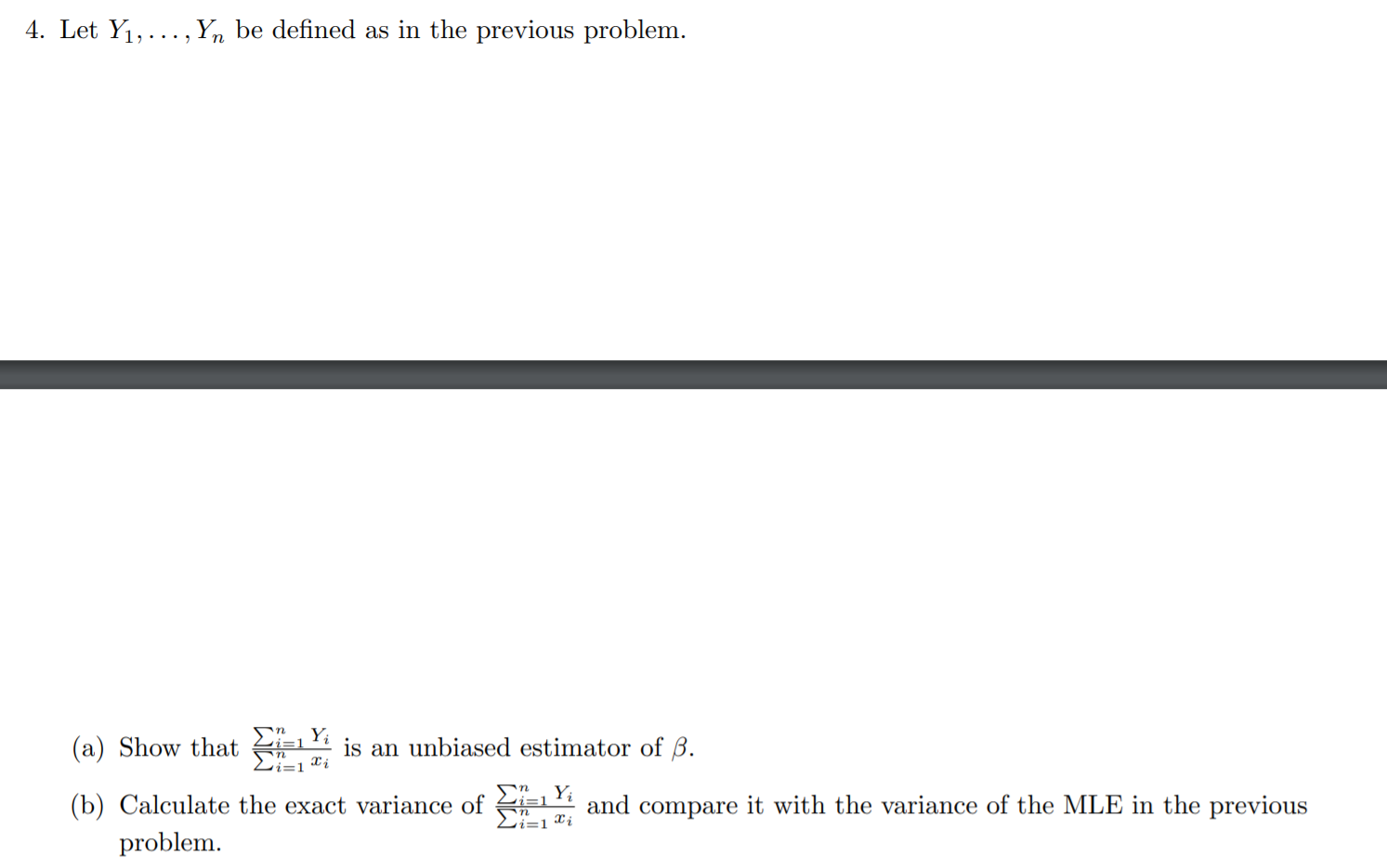 Solved 3 Let The Random Variables Y1 Yn Satisfy Y Chegg Com