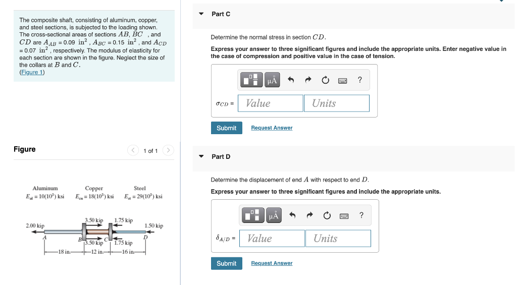 Solved Part The composite shaft, consisting of aluminum, | Chegg.com