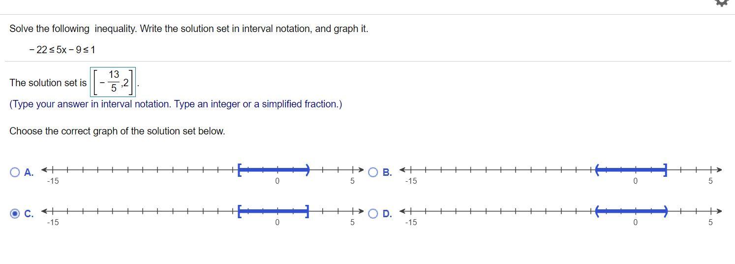Solved Solve the following inequality. Write the solution | Chegg.com