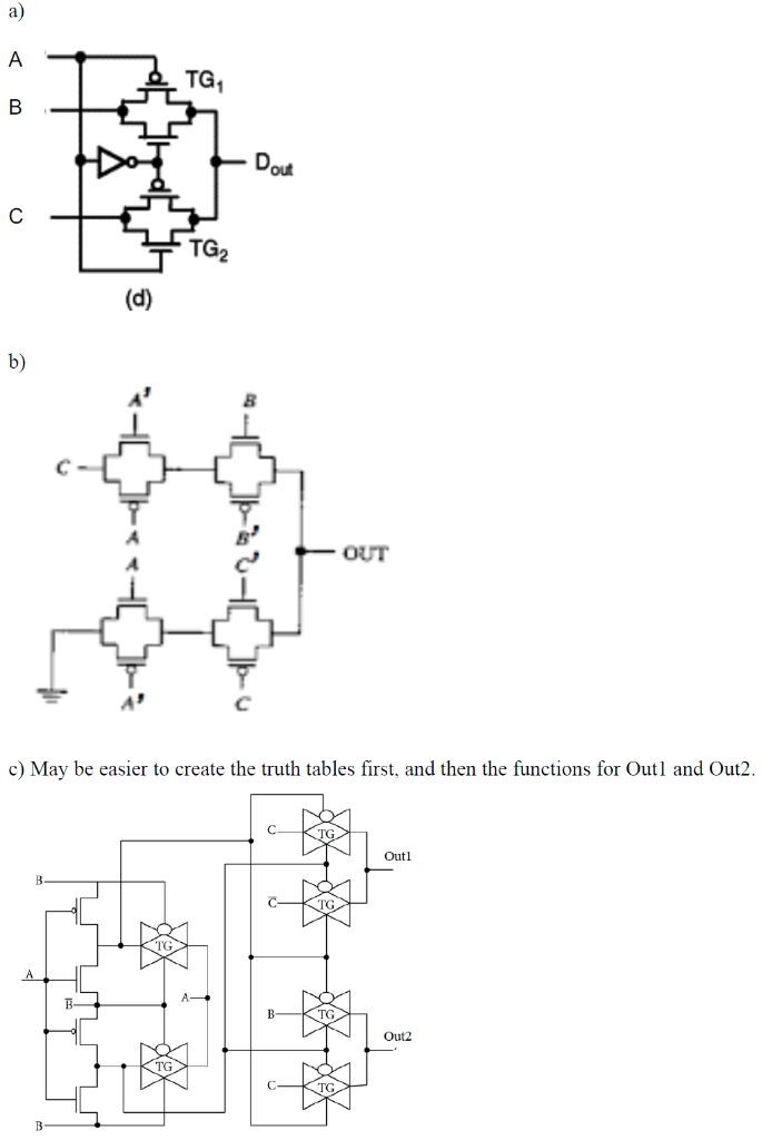 Solved Given the circuits below, find the output function | Chegg.com