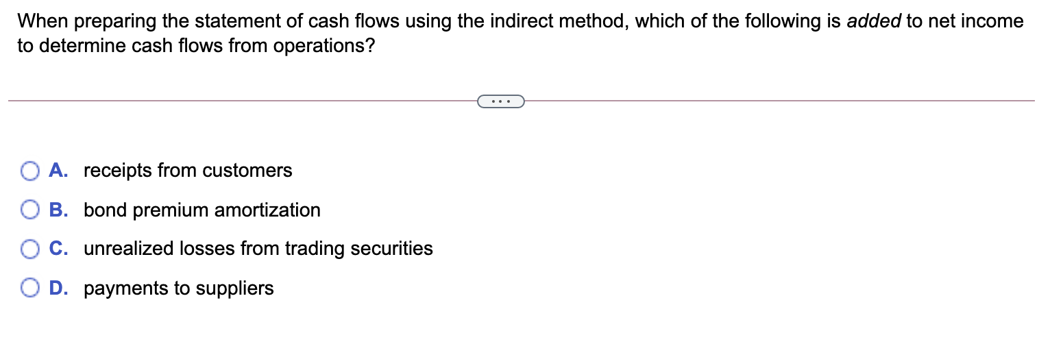 solved-when-preparing-the-statement-of-cash-flows-using-the-chegg