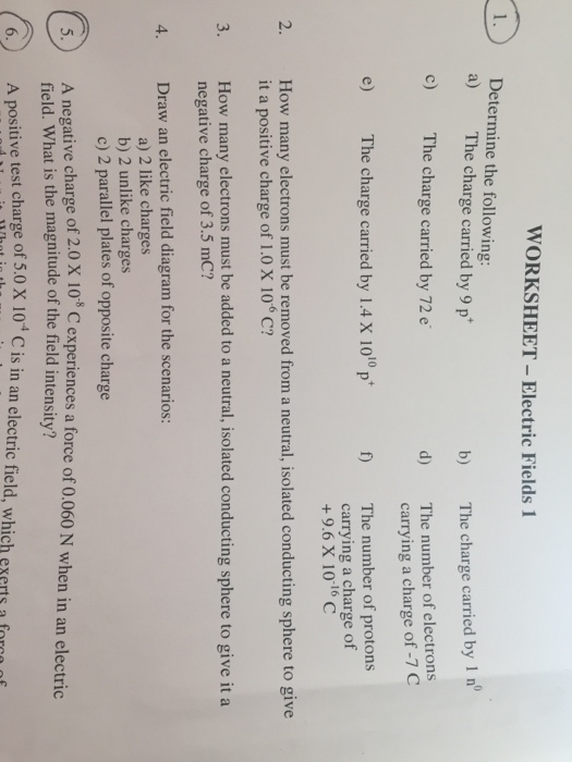 Charge And Electricity Worksheet Answers - Promotiontablecovers