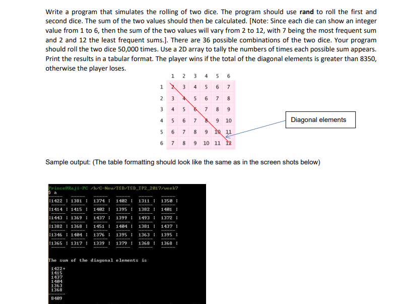 Solved (Dice Rolling) Write an application to simulate the