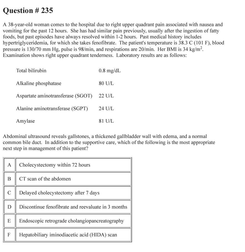Solved Question # 235 A 38-year-old woman comes to the | Chegg.com