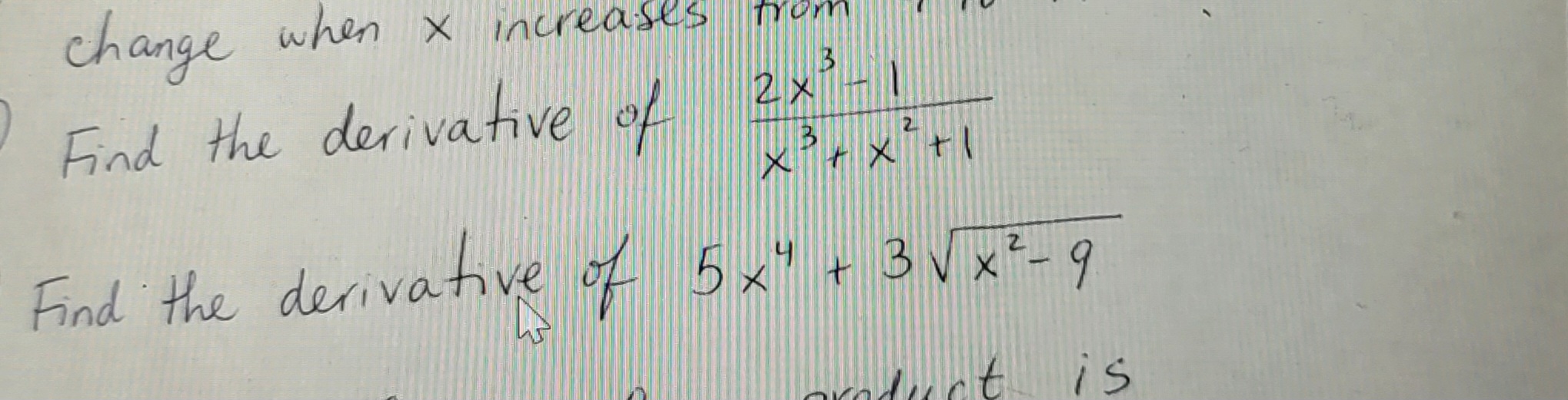 find the derivative of x 2 1 3