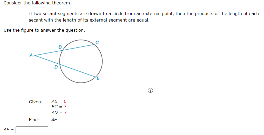 Solved Consider the following theorem.If two secant segments | Chegg.com