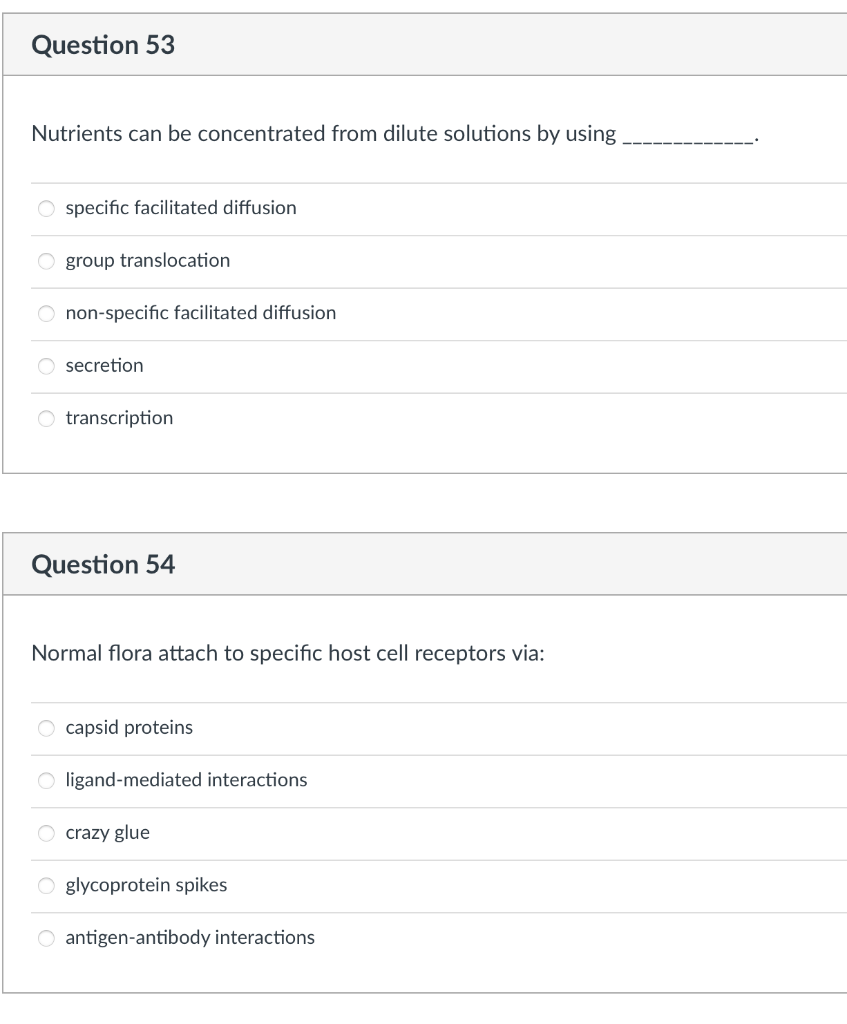 Solved Question 53 Nutrients can be concentrated from dilute
