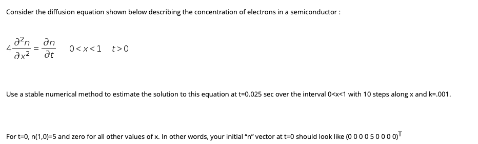 Solved Consider the diffusion equation shown below | Chegg.com