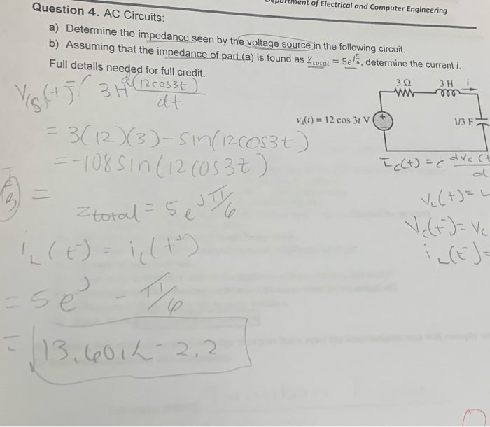 Solved putment of Electrical and Computer Engineering