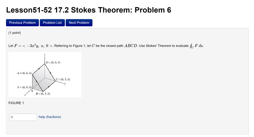 Solved Lesson 51-52 17.2 Stokes Theorem: Problem 6 Previous | Chegg.com