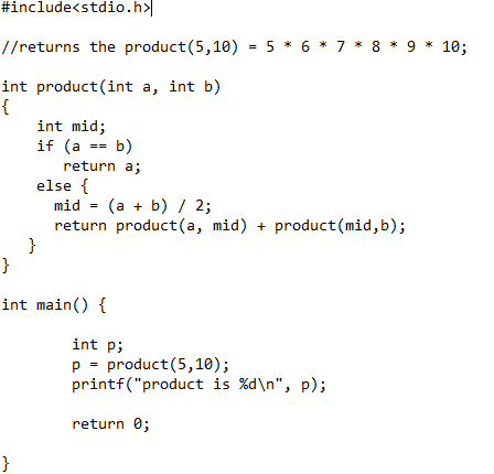 Solved #include //returns the product (5,10)567 891e; int | Chegg.com
