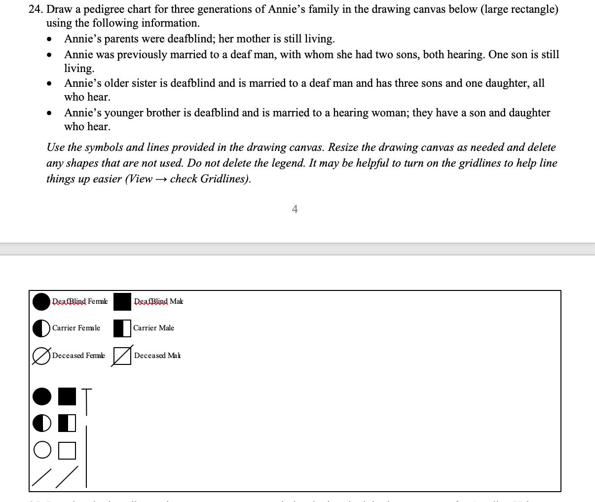 Solved . . 24. Draw a pedigree chart for three generations | Chegg.com