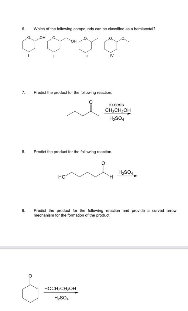 Solved 6. Which of the following compounds can be classified | Chegg.com