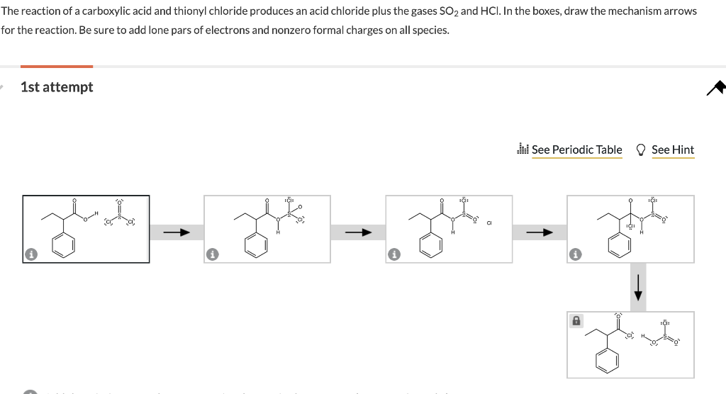 Solved The reaction of a carboxylic acid and thionyl | Chegg.com