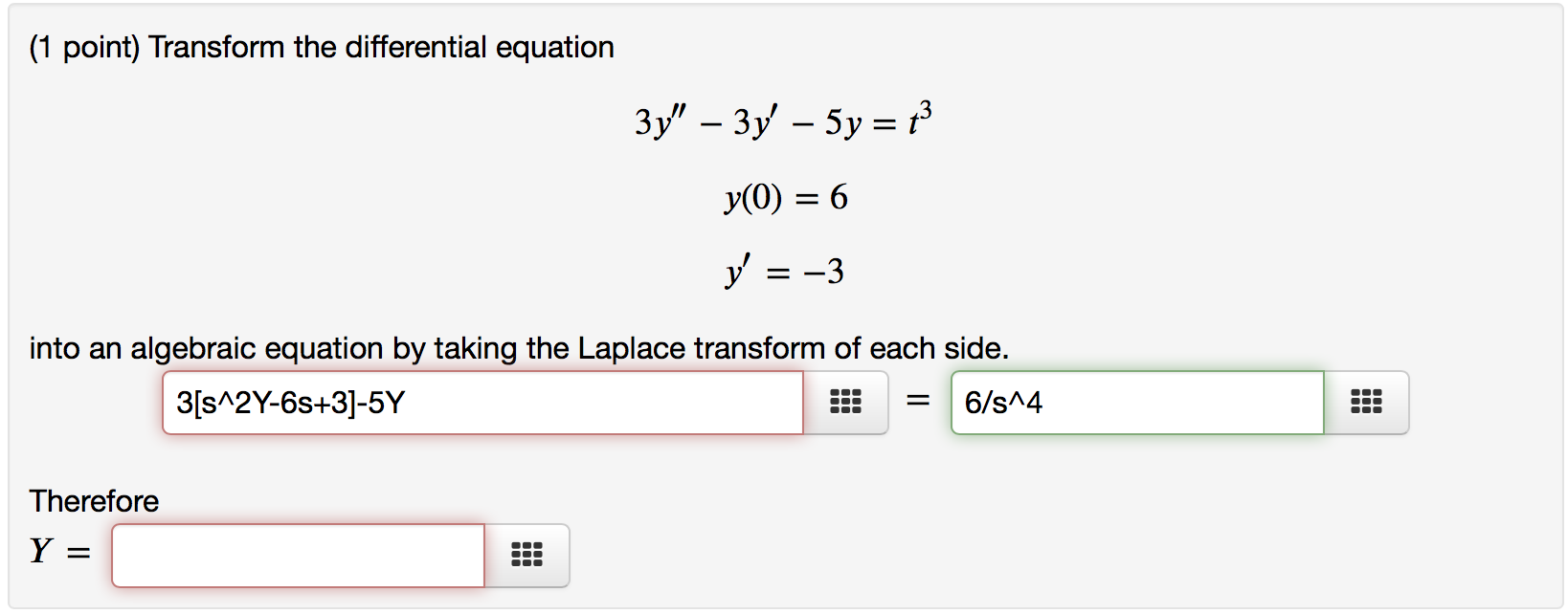 Solved Transform The Differential Equation Into An Algebraic