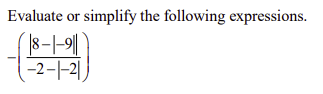Solved Evaluate or simplify the following expressions. | Chegg.com