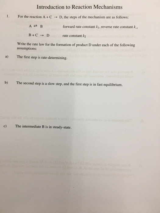 Solved Introduction To Reaction Mechanisms 1 For The Chegg Solved Introduction To Reaction Mechanisms 1 For The Chegg