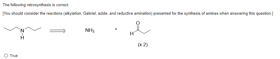 Solved The following retrosynthesis is correct.[You should | Chegg.com