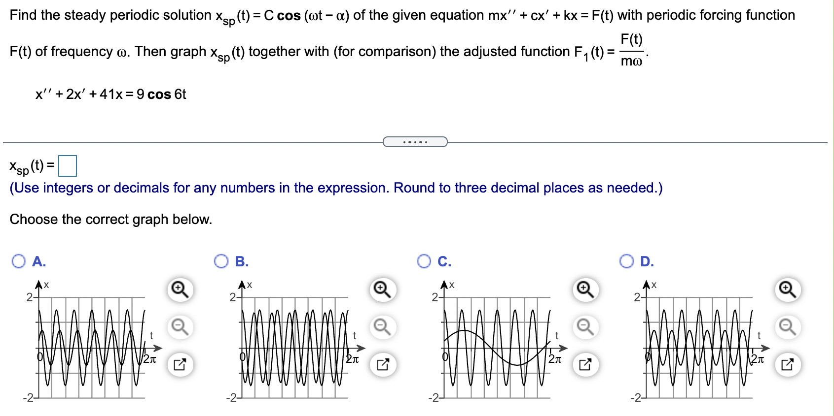 solved-find-the-steady-periodic-solution-xsp-t-c-cos-chegg