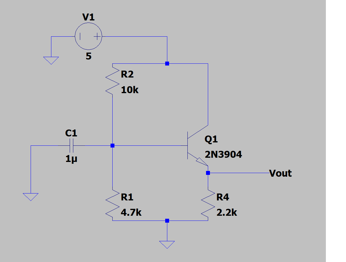 Solved 5R2 Q1 2N3904 Vout R1 4. 2.2k | Chegg.com