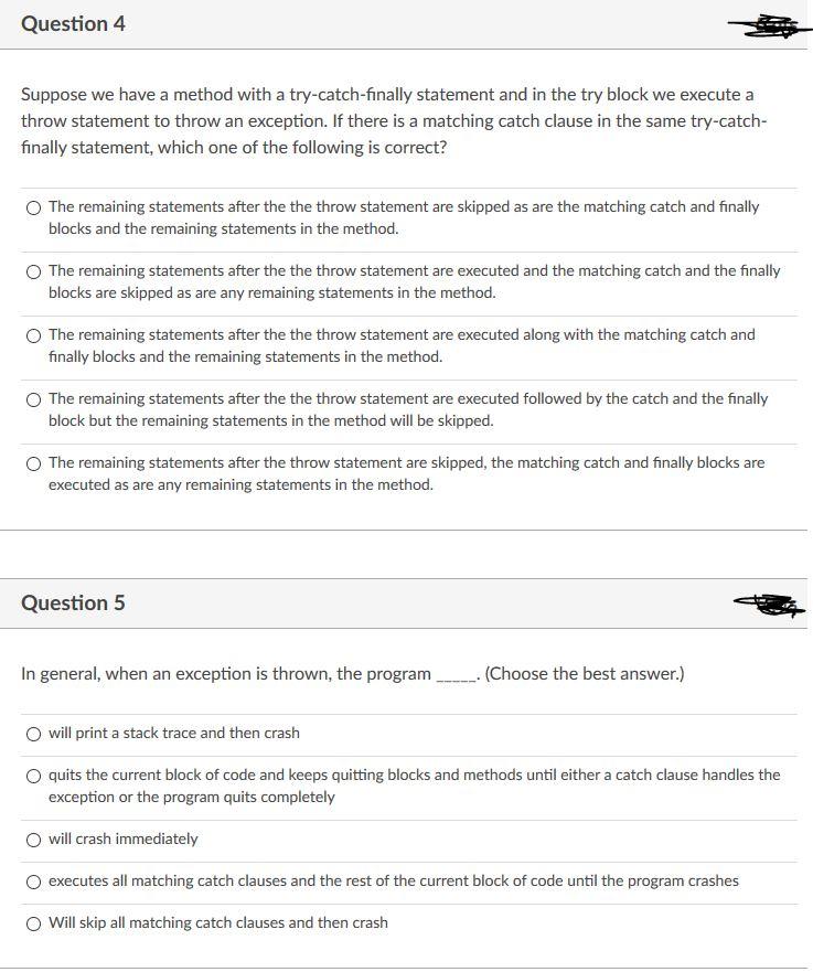 Solved Question 1 The throws clause in a method declaration