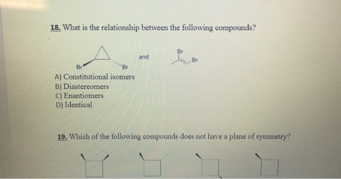 Solved What Is The Relationship Between The Following Compounds And