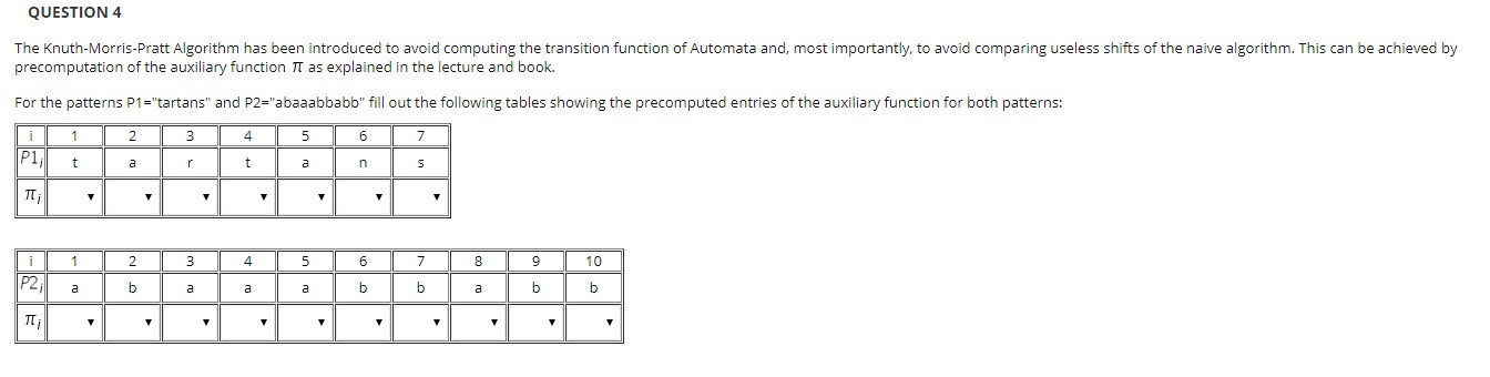 Solved QUESTION 4 The Knuth-Morris Pratt Algorithm has been | Chegg.com