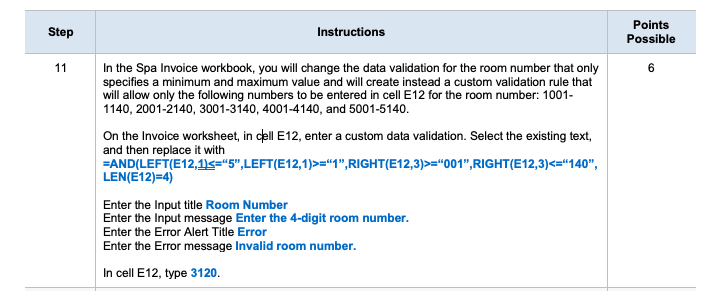 Solved Step Instructions Points Possible 11 6 In the Spa | Chegg.com