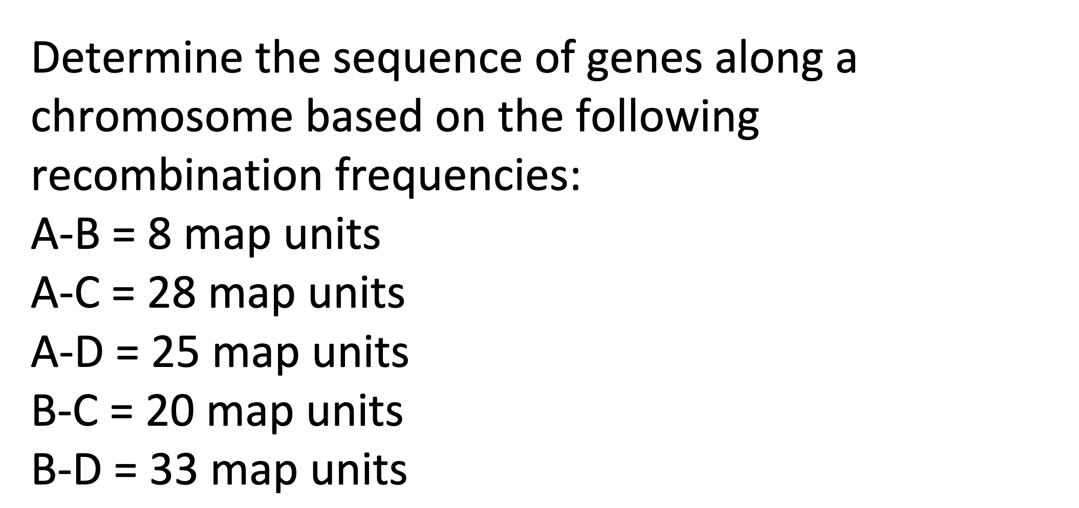 Solved Determine the sequence of genes along a chromosome | Chegg.com