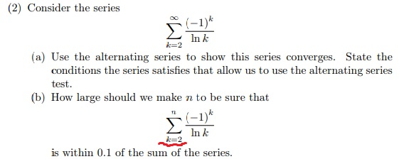 Solved I Am Confused With (b) Because This Series Starts | Chegg.com