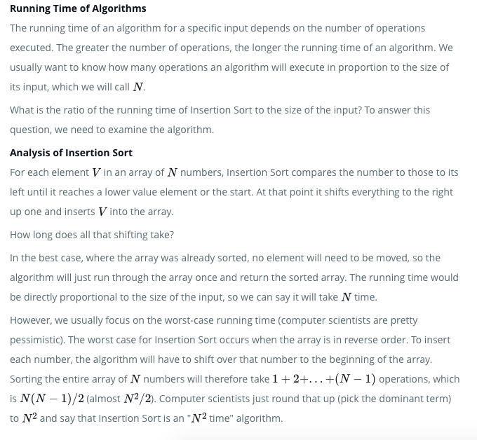 Running Time of Algorithms The running time of an | Chegg.com