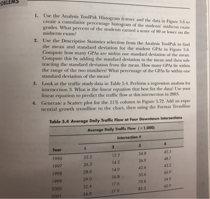 OBLEMS 1. Use the Analysis ToolPak Histogram feature