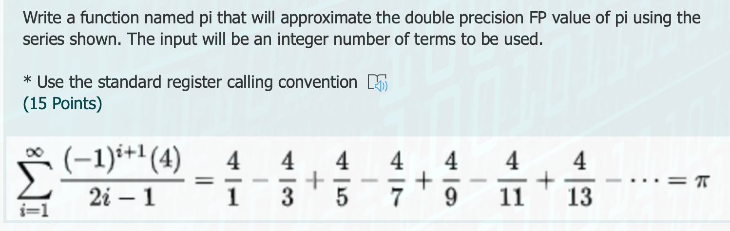 Write a function named pi that will approximate the | Chegg.com